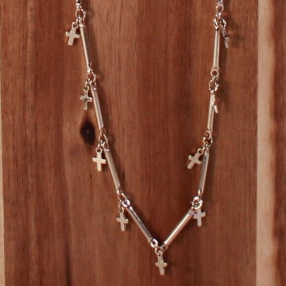 NWT Express Gold Tone Multi-Strand Cross Necklace - Picture 8 of 8